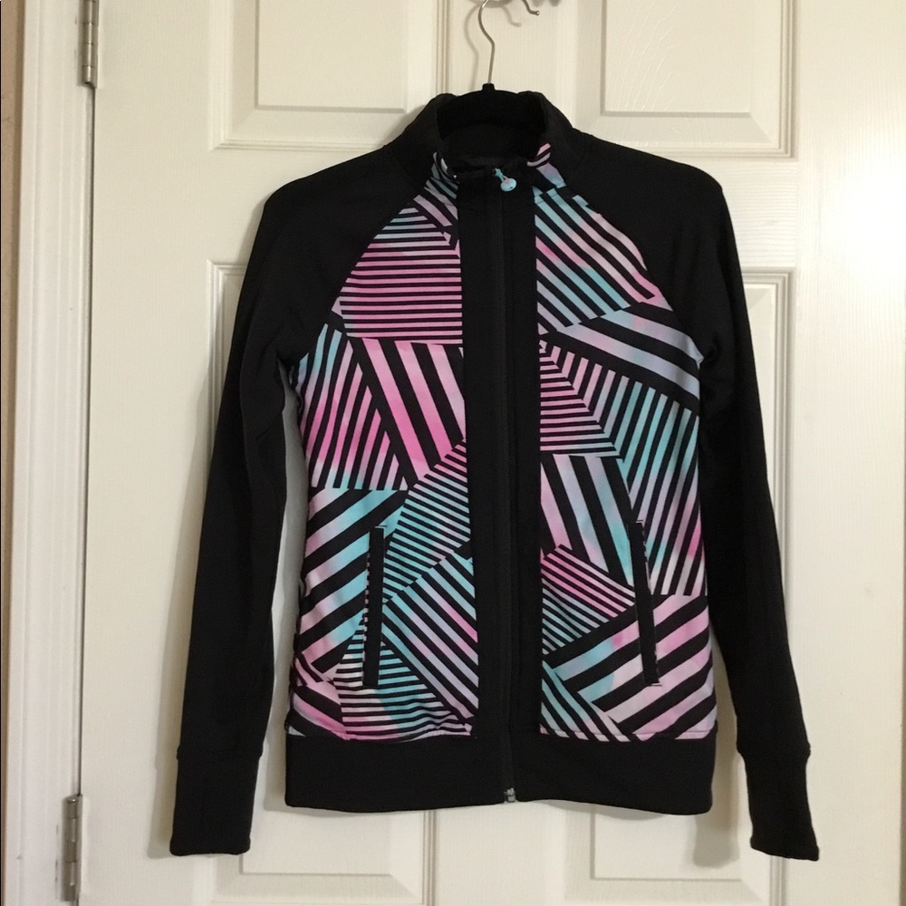 Ivivva Reversible Print Black Girls Jacket Sz.12